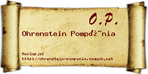 Ohrenstein Pompónia névjegykártya